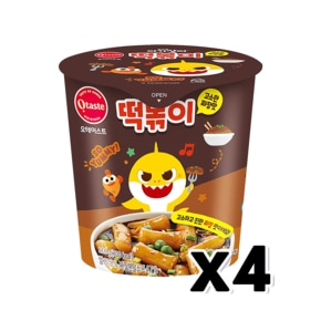 핑크퐁 아기상어 고소한짜장맛 떡볶이컵 116g x 4개