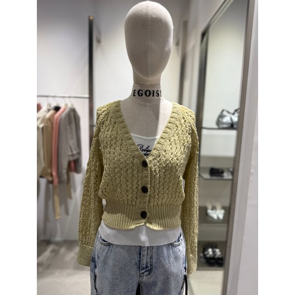 [여주점] V넥 메쉬 블루종 니트 가디건 ES2JK305