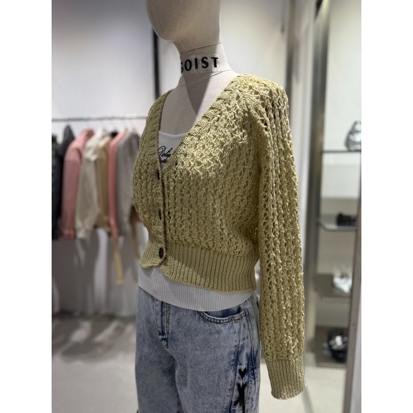 [여주점] V넥 메쉬 블루종 니트 가디건 ES2JK305
