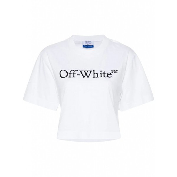 여성 티셔츠 빅 로고 BOOKISH 크롭 화이트 블랙 OWAA090C99JE 547930