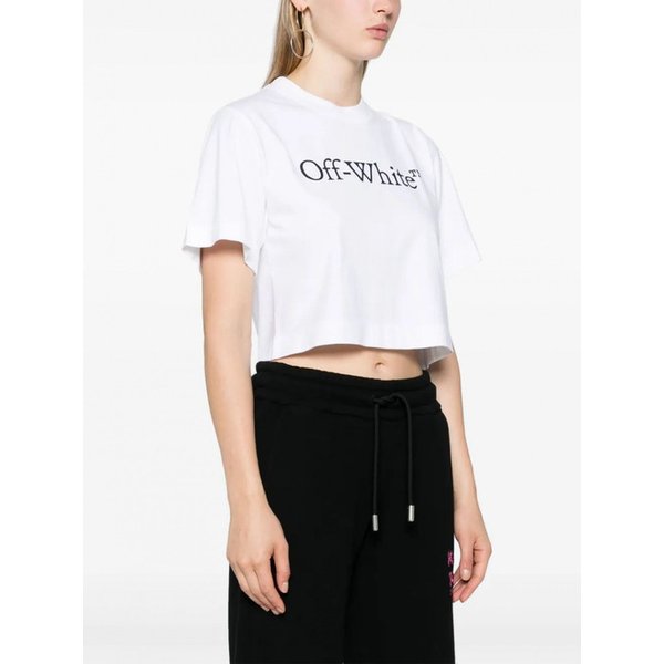 여성 티셔츠 빅 로고 BOOKISH 크롭 화이트 블랙 OWAA090C99JE 547930