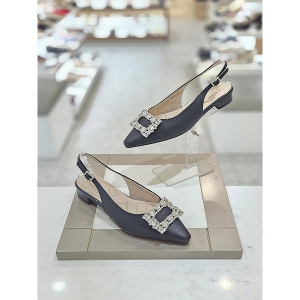 [시흥점] 여성 2센티 사각 큐빅 장식 슬링백 샌들 (712512007)