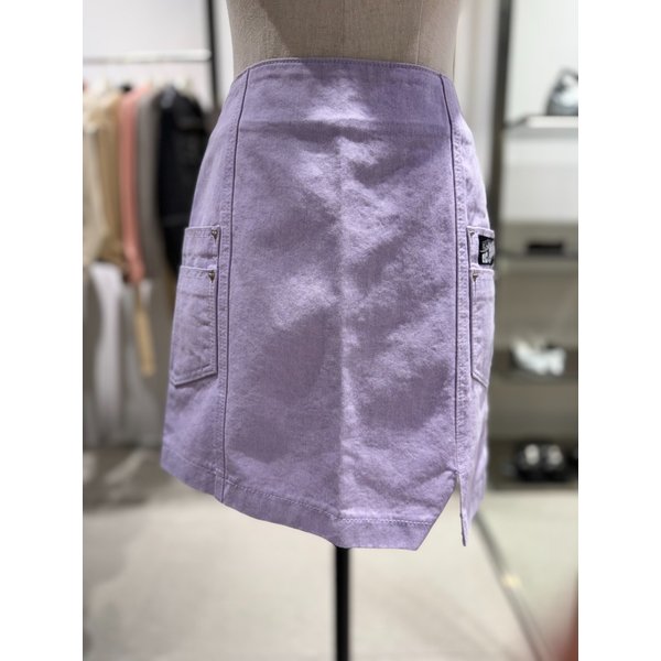 [여주점] 헴라인 사선 아웃포켓 데님 스커트 ER2DS560