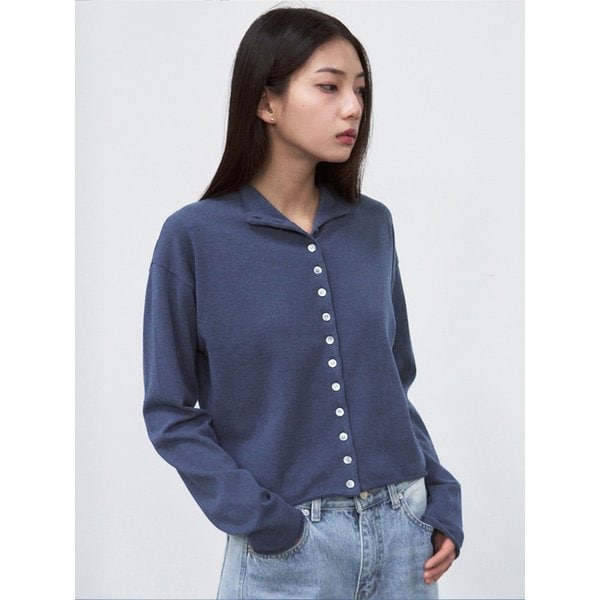 발렌타인 하프 하이넥 가디건 [galaxy blue]