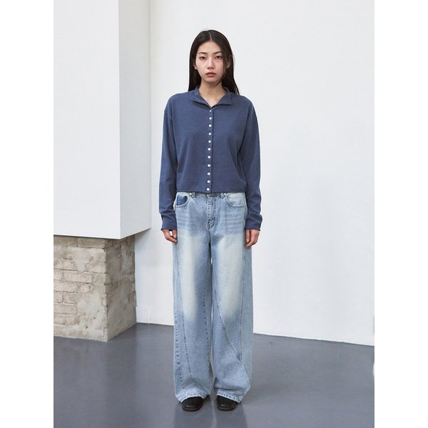 발렌타인 하프 하이넥 가디건 [galaxy blue]