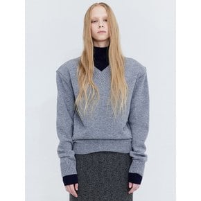 Classic-V-neck Knit_Grey