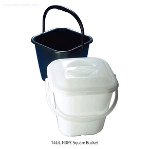 [AZLON] HDPE 사각버켓 14L WHITE 몰드눈금 Az.BWX116