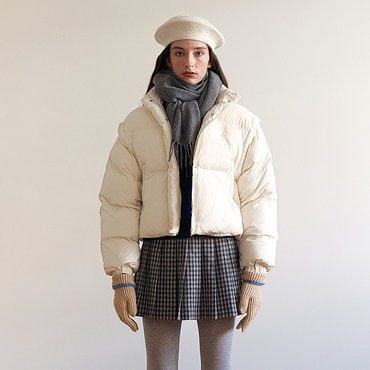 로라로라 DETACHABLE PUFFER SHORT PADDING IVORY