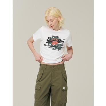 SUPERDRY 슈퍼드라이 W 장미 로고 티셔츠 (SDFISCP60)