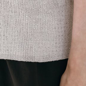 미니 스팽글 딥 브이넥 반팔 니트