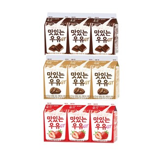  남양 맛있는우유 GT 딸기+초코+커피 총 9개 (아이스박스포장)
