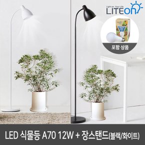 LED식물램프 A70 12W + 심플 장스탠드 (블랙/화이트) 식물등