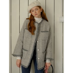 Cest_Herringbone woolen coat_GRAY