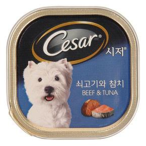 시저캔 애견간식 쇠고기와참치 100g X ( 3매입 )