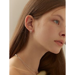 [연말 스페셜 6mm+10mm 진주귀걸이 증정][925 silver] Oval corn hoop earring