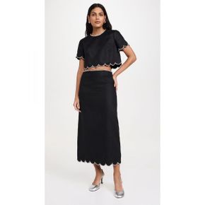 5613818 Zimmermann Crush Scalloped Midi Skirt