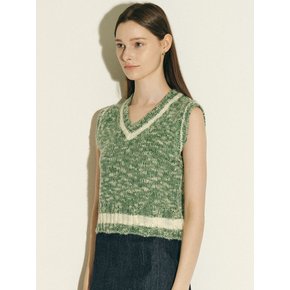 Wool Blend knit vest_green