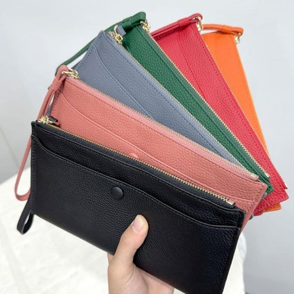 [옷자락] 여자 데일리 비비드 6컬러 프론트 포켓 레더 장지갑
