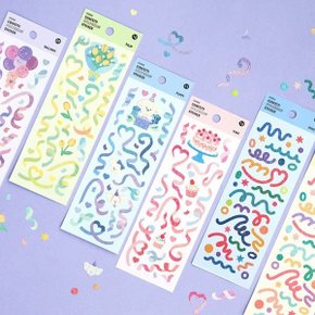 아이코닉 컨페티 홀로그램 씰스티커