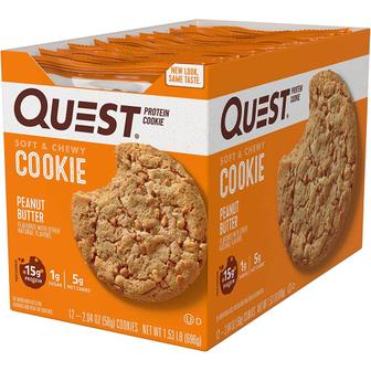  [해외직구] Quest Nutrition 퀘스트 프로틴 15g 쿠키 피넛버터 12입 Peanut Butter Protein Cookie High Protein Low Carb 12 Cou