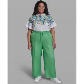 칼라거펠트 우먼 플러스 Size Mid-Rise 풀온 팬츠 - Garden 그린 26180452 1394195