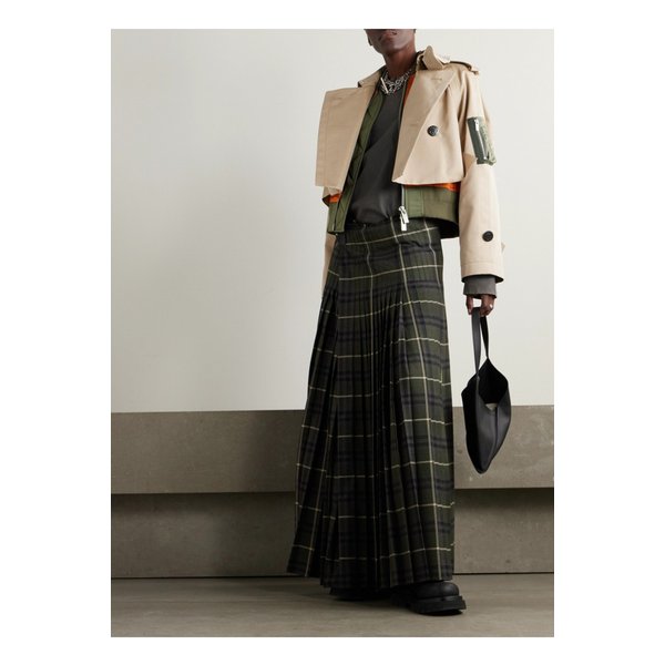 레이어드 셸 트리밍 코튼 혼방 개버딘 니트 재킷 브라운 1647597346684677