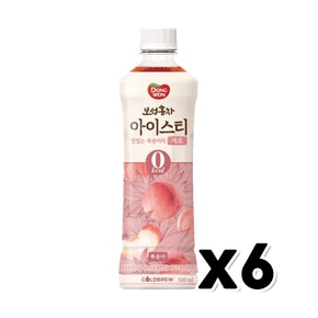 동원 보성홍차 아이스티 제로 복숭아 페트음료 500ml x 6개