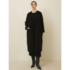 Mohair V Neck Long Cardigan Black