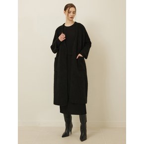 Mohair V Neck Long Cardigan Black