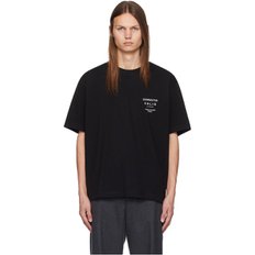 솔리드옴므 블랙 커뮤터 티셔츠 242221M213001