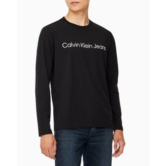 Calvin Klein Jeans 남성 릴렉스핏 인스티튜셔널 로고 긴팔 티셔츠(J327430)