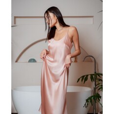 Rose Gold Silk Satin Slip Dress