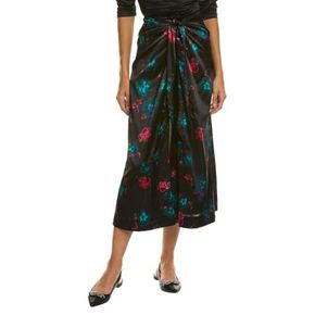 4243271 GANNI Satin Silk-Blend Midi Skirt 72194202