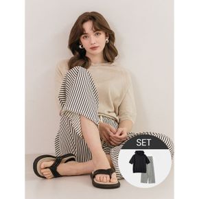실크 린넨 니트 이지 스트라이프 팬츠_P390925732