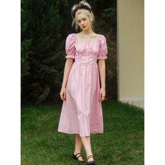 던드롭 DD pink milk cotton puff dress