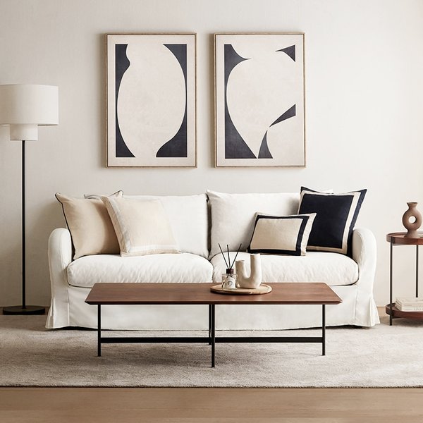 켄트 린넨 프레임 쿠션커버 45*35