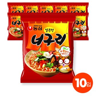  농심 얼큰한 너구리 120g (10입) 봉지라면