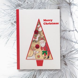 바보사랑 FS1030-1 크리스마스 카드 트리 산타 성탄절 루돌프