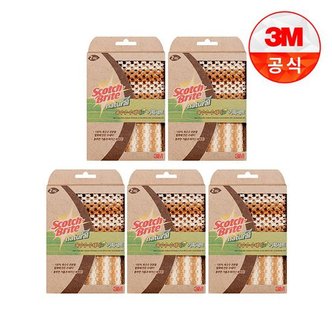 3M 내츄럴 망사수세미+그물망사수세미일반세척용 5개세트