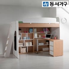 MU-E114 사다리 벙커침대+h형책상+책장 DF903052