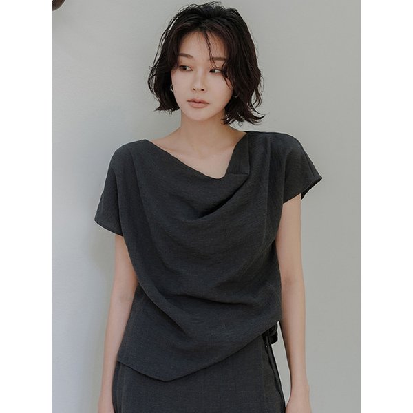 린넨블랜드 웨이브 블라우스