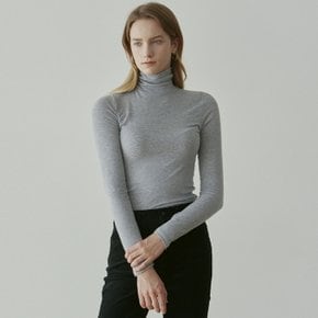 SOFT SLIM TURTLENECK TEE_GRAY