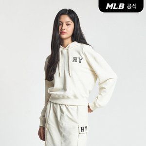 MLB [코리아공식] 여성 쿠퍼스 스몰로고 크롭 후드티 NY (Mg.Cream)