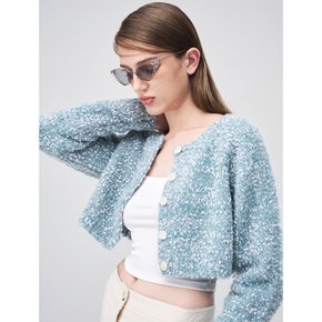 Snow Crop Knit Cardigan, Blue Green