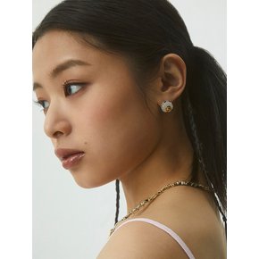 DOORKNOB WHITE COESITE EARRINGS / SMALL