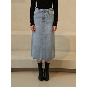 W1056 CUTTING DENIM LONG SKIRT_LIGHT BLUE