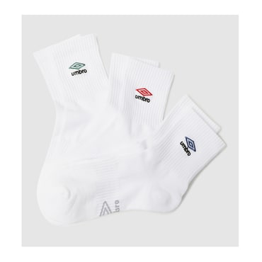 엄브로 남녀공용 자수 로고 포인트 3PACK 미드 삭스 UQ123CSC21WHT