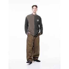 Corduroy One-tuck Wide Pants - Brown /M243PT01BR