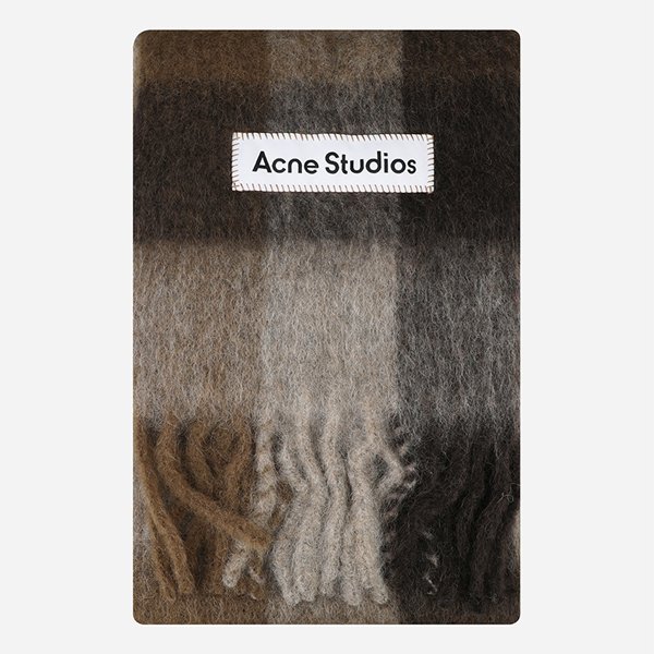 [시흥점] [아크네]5F CA0084 DTJ 멀티 체크 머플러 다크 브라운 화이트 브라운