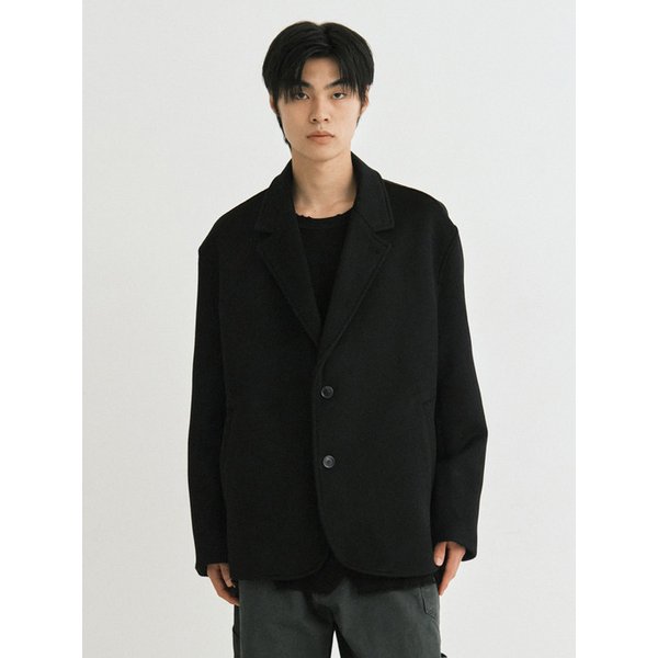 Warm wool blazer jacket (black)